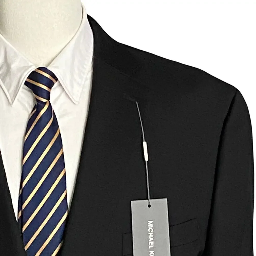 Michael Kors Suit Jacket Men's 50L Modern Fit Airsoft Stretch Solid Black NWT